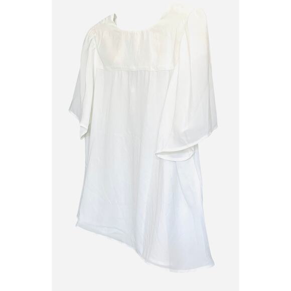 CABI SHORT SLEEVE PULL-OVER V-NECK BLOUSE, WOMENS, L, SOLID WHITE - Picture 6 of 10